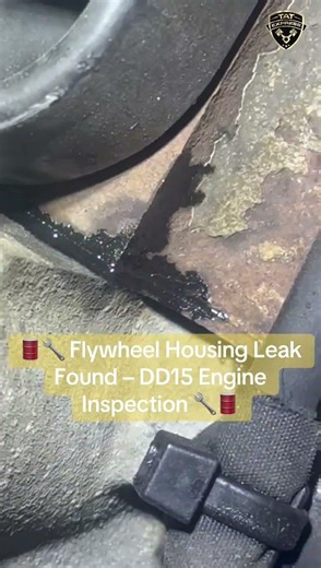 🛢️🔧 Flywheel Housing Leak Found – DD15 Engine Inspection 🔧🛢️