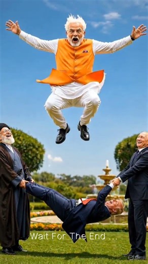 Modi Jump Over Trump Went WRONG 😂 Mud Fall Funny AI Meme #shorts