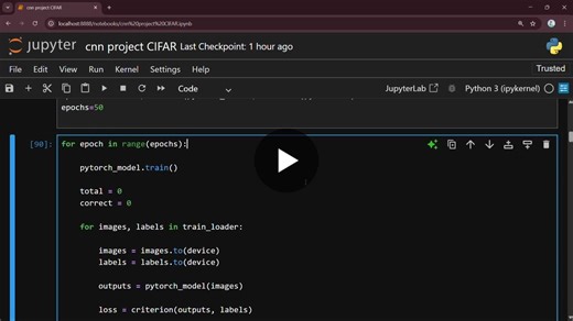 PyTorch CNN Implementation on CIFAR-10 with CUDA | poorav saraswat posted on the topic | LinkedIn
