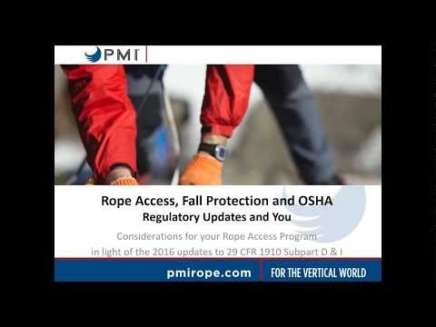PMI Webinar Rope Access, Fall Protection and OSHA: Regulatory Updates and You | Pigeon Mountain Industries, Inc.