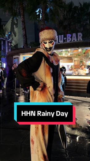Art the Clown Plays in Puddles at HHN Rainy Day | Universal Studios Hollywood