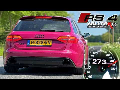 AUDI RS4 B8 N/A 4.2 V8 MILLTEK // SOUND POV & 0-100 100-200 ACCELERATION on AUTOBAHN