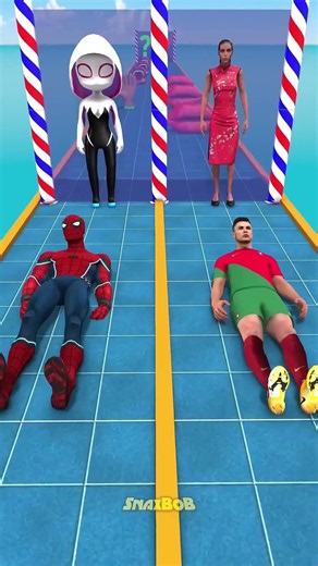 New Kiss or Save Run Spider-man vs Cristiano Ronaldo Funny Epic Challenge!#spiderman