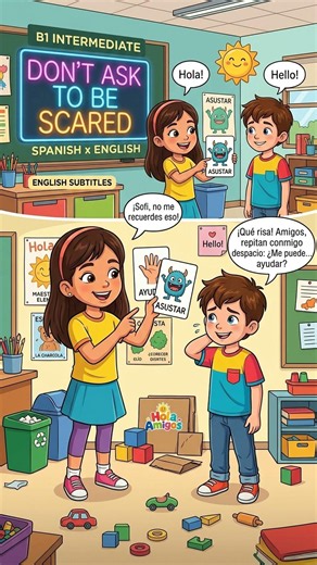 Ask for Help at School in Spanish! 🇪🇸 x 🇺🇸 | B1 Intermediate #shorts | Spanish x English