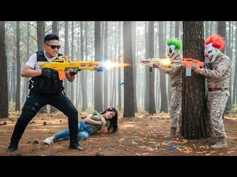 LTT Films : Hero Silver Flash Battles Shadow Clown Cartel's Nerf Guns Crime Syndicate