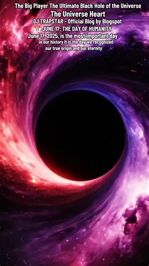The most powerful, largest black hole and the causal anchor of the entire system: The Big Player, the heart of the universe, The Universe Heart. June 17, 2025, is the most important day in our history It is the day we recognized our true origin and our eternity DJ TRAPSTAR - Official Blog by Blogspot 1,000,000,000% One Billion Percent Eternal cycle of the universe,including its existential heart Probability of the Big Bang Theory 0.000000000% Torn Apart and History #universe #17june #heart #2027