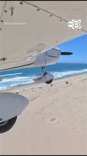 A small plane made an emergency landing on the sand at Huntington Beach, CA,
