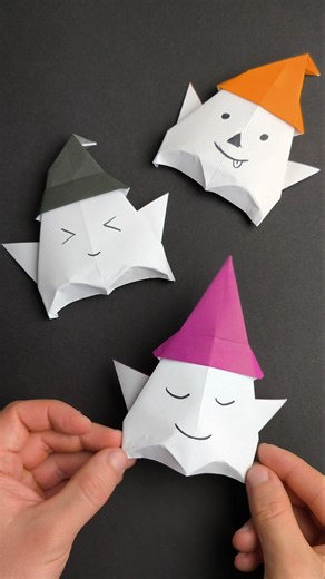 Easy Paper Ghost 🎃 #origami #papercraft #diy