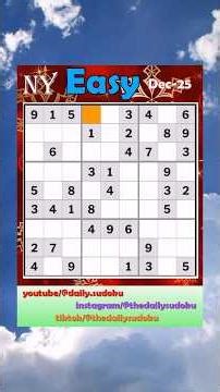 The New York Times Daily #Sudoku 2025-12-25 Easy #puzzle #games #education #braingames