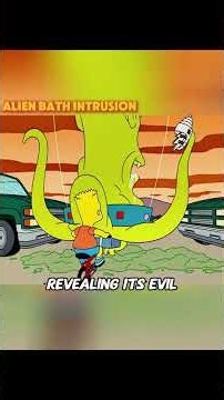 Bart threw a ball at the cabin and hit an alien #anime #animerecap #TheSimpsons