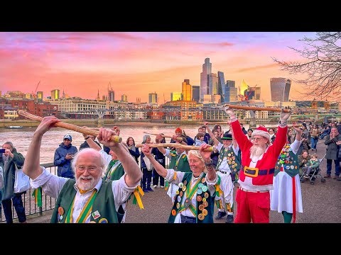 London City Walk Tour | 4K HDR Virtual Walking Tour from South Bank to the City at Sunset