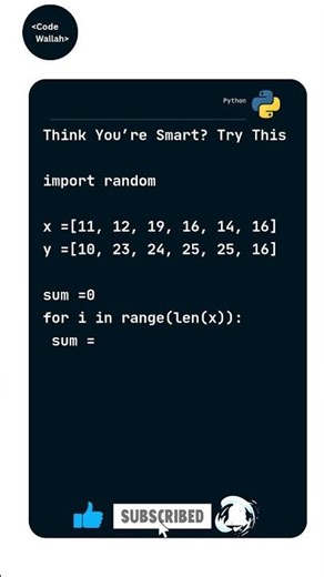 Think you’re smart? Try this fun Python challenge and test your logic skills! | ‪@codewallah‬