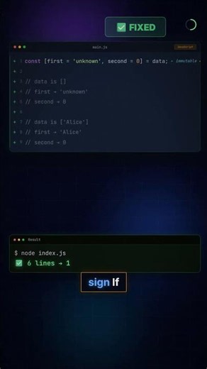 JavaScript's destructuring defaults save you from undefined 🛡️