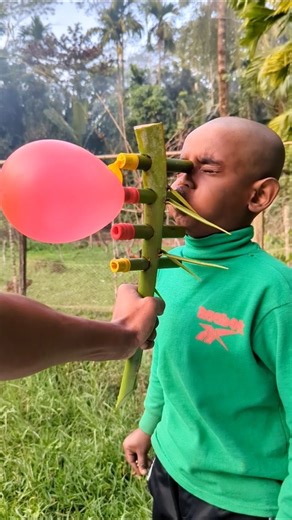 Creative Bamboo Build Inside Date Palm Branch