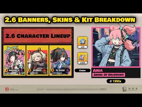 BIG UPDATE! ZZZ 2.6 Banners & Reruns Revealed! Aria New Skin - Nangong Yu | Zenless Zone Zero