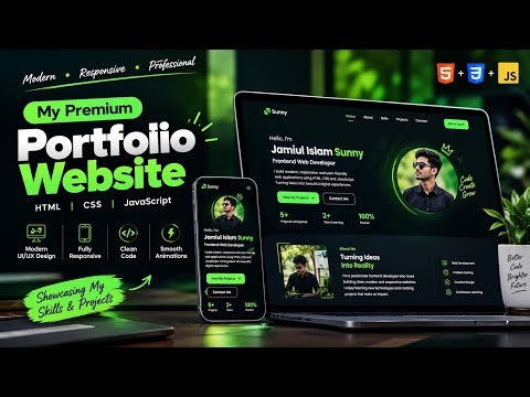 🔥 Premium Portfolio Website | HTML, CSS & JavaScript | Modern Responsive Web Design