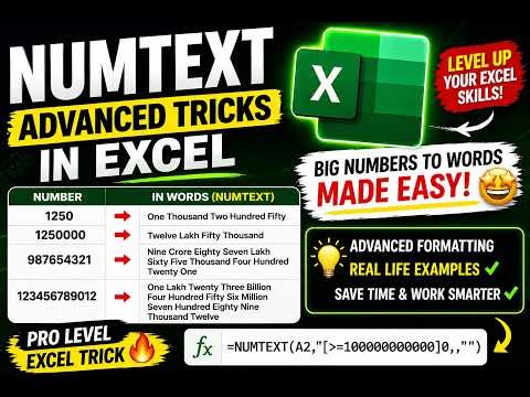 NUMTEXT Advanced Tricks in Excel 🤯 | Convert Big Numbers Easily