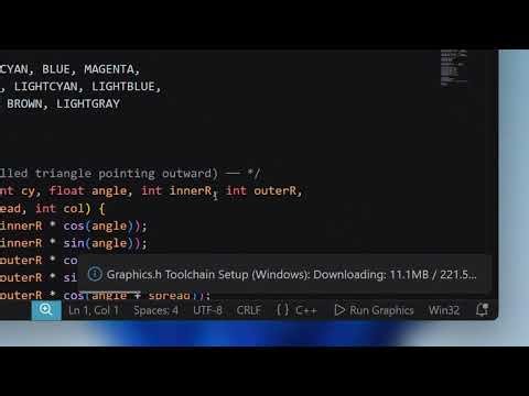 How to Run Turbo C++ and Windows Native graphics.h Programs in VS Code
