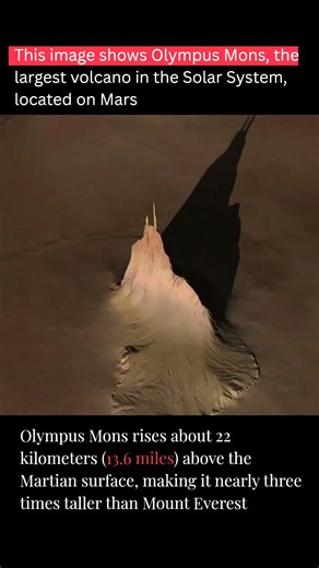 Olympus Mons: The Largest Volcano in the Solar System! 🔴🌋 #shorts #trending #viral