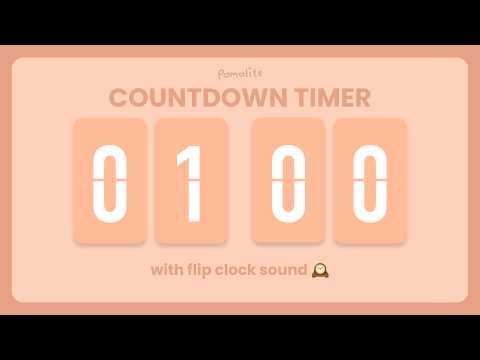 1-Minute Countdown Timer 🍊 | Orange Flip Clock with Flip Clock Sound 🕰️ | Study, Work & Focus