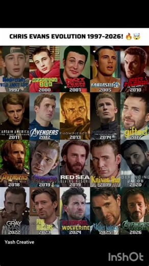 Chris Evans Evolution (1997–2026) 🤯🔥 From Young Actor to Captain America! #Shorts