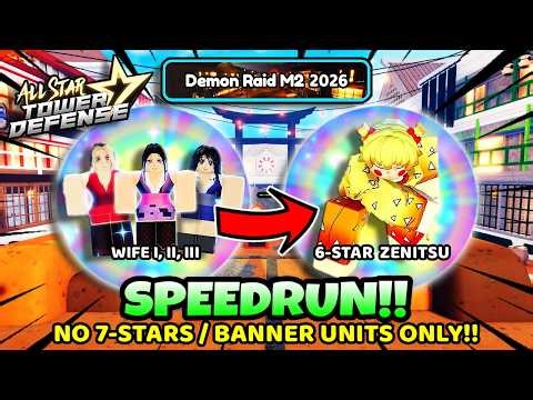 SOLO SPEEDRUN Demon Raid M2 (No 7-Stars!) | OG All Star Tower Defense Roblox | OG ASTD