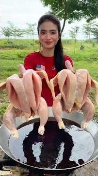 Cooking yummy deep fried chicken braised recipe