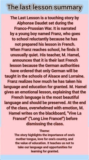 The Last Lesson Full Summary | Class 12 English | Quick Revision 🔥
