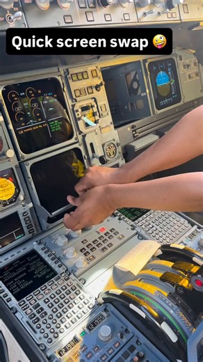 Fun fact: Airbus CRT displays are completely interchangeable. To prevent screen burn-in and extend their operational lifespan, maintenance teams regularly rotate their positions around the cockpit.⬇️ The image shows a Sri Lankan A340 with screen burn-in. Can you guess what display the CRT spent most of its life on? 🤔