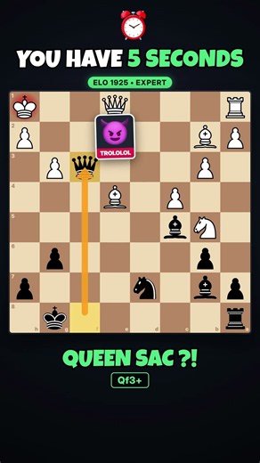 You have 5 seconds to find Black's mate in 2 ⏰ #chess #shorts