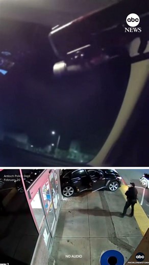 Newly released video shows suspect driving off with police officer in car