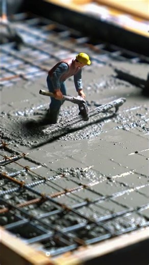 Satisfying Miniature Concrete Pouring! 👷