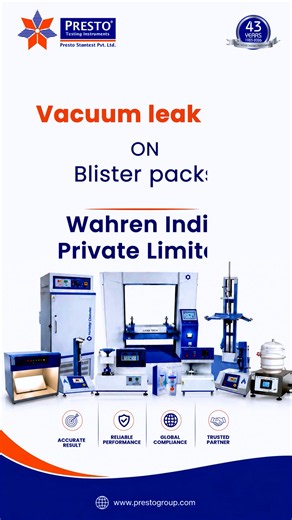 Vacuum leak test on Blister packs