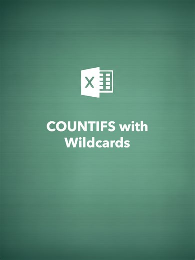 This Excel tutorial shows a cool trick that you may not have known about! Did you know you can use wildcards with COUNTIFS to find partial matches? i.e., you can count the number of values that *contain* a word without the cell actually needing to equal a specific value The best part is that you can also do the same thing with SUMIFS! This method is very dynamic and powerful, especially when paired with a cell reference so you can easily and quickly update the cells you want to count #exceltips 