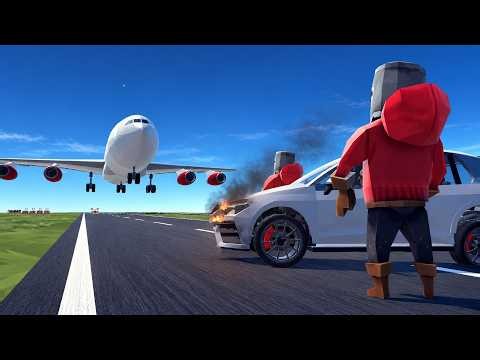 Besiege Plane Crashes #6 Mid-Air Engine Fires & Airport Crashes! 🛬❌ #besiege