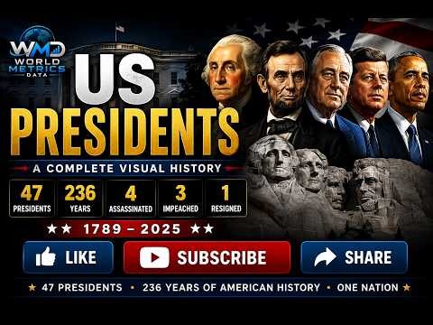 🇺🇸 All 47 US Presidents (1789–2025) | Complete Visual History