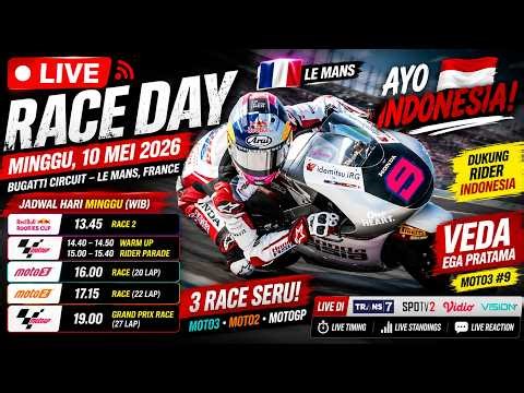 🔴 LIVE NOW | Moto3 Moto2 GP Prancis 2026 | Live Timing, Standings & Reaction
