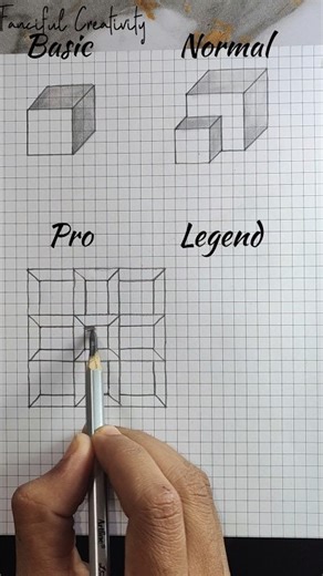 how to draw 3d cube #drawing #shorts #cube