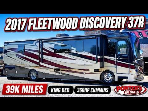 2017 Fleetwood Discovery 37R A Class 360HP Cummins Diesel Pusher from Porter’s RV Sales - $129,900