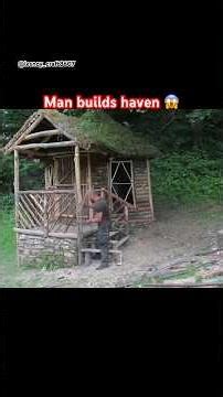 Man builds bushcraft house off-grid #building #bushcraft #cabinbuild #construction #offgridliving