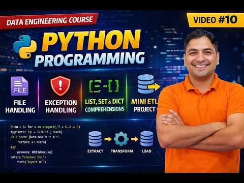 Python Comprehensions & File Handling for Data Engineering Jobs | Session 4 | DE Roadmap #10