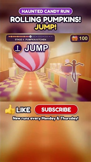 JUMP Over the Rolling Pumpkins! 🍬 Halloween Brain Break #shorts