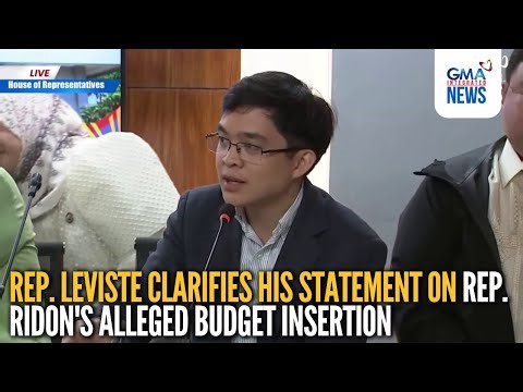 Rep. Leviste clarifies his statement on Rep. Ridon's alleged budget insertion | GMA Integrated News