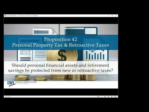 Proposition 42: Prohibits New State Personal Property Taxes and Certain Retroactive State Taxes