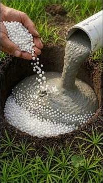 99% Of People Don't Know This! Pour cement and styrofoam into a hole!