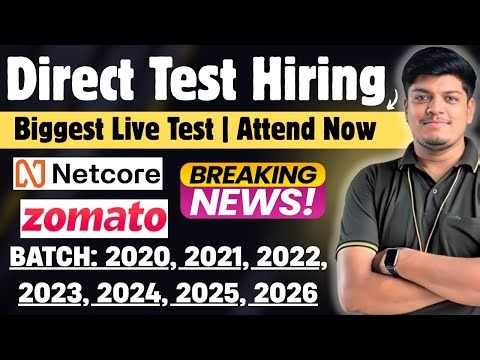 🔥Direct Test | No Resume Shortlisting | Live Test |HCLTech Very Urgent Hiring | 2020-2026 BATCH