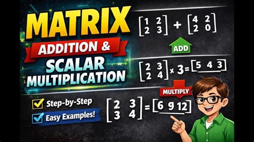 Matrix Addition Scalar Multiplication Explained | Mushtaq Hussain