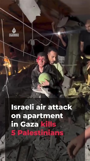 An Israeli air attack on a residential apartment in Gaza City has killed at least five Palestinians and severely wounded six others, according to medical staff. The strike hit a building early on Saturday without prior warning, burying people under rubble as they slept.