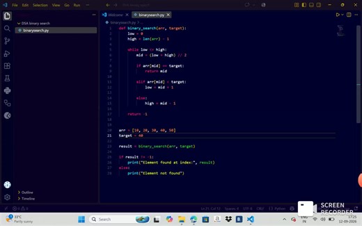 #python #dsa #binarysearch #algorithms #coding #bca #learning #github | Nitin Gahlot