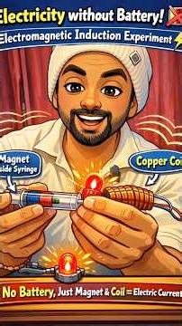 Electricity without Battery! 🔋❌ | Electromagnetic Induction Experiment ⚡ | Magnet & Coil